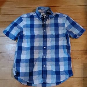 Blue plaid button down medium